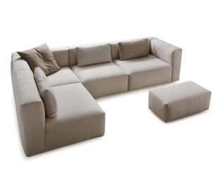 Sofá seccional moderno de la tela suave de la sala de estar con los asientos multi del marco de madera sólida