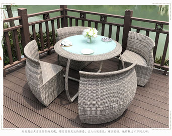 Tabla al aire libre y sillas fijadas, resistente ULTRAVIOLETA determinado de la rota de la tabla de patio del jardín