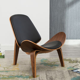 Las sillas modernas de madera sólida del ocio con blanco/negro colorean los asientos de cuero