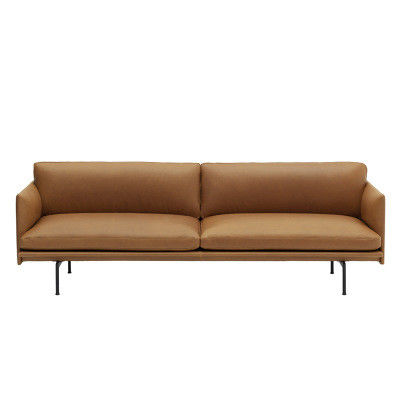 Pequeños sofá seccional moderno de Seat 304 de cuero nórdicos del desván tres