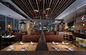 Estilo de cuero de madera de la cabina del restaurante que cena diseño modificado para requisitos particulares muebles determinados