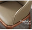 Base de madera sólida y brazo de alta calidad del amortiguador de cuero de la PU/ceniza sin brazo que cena la silla con cuero micro de la fibra