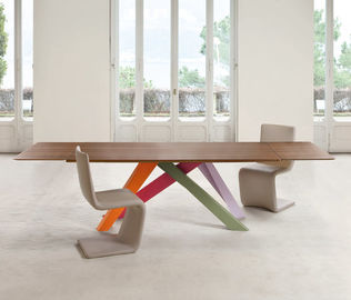 Respetuoso del medio ambiente rectangular de la mesa de comedor comercial superior de madera sólida