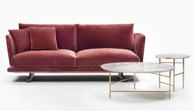 Sofá contemporáneo de la sala de estar de Seater del amortiguador 2 de la tela/del cuero