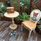 Mesa de centro de madera moderna formada redonda, mesa de comedor de madera sólida