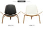Las sillas modernas de madera sólida del ocio con blanco/negro colorean los asientos de cuero