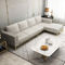 Sofá moderno de la sala de estar de Seater del cuero 3 de la tela con el amortiguador