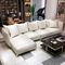 Marco de madera de la sala de estar de la tela del cuero seccional moderno del sofá con precio de fábrica